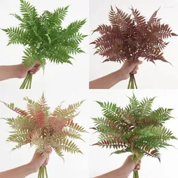 Decorative Flowers Artificial Green Plants Plastic Phoenix Tail Fern Leaves Branch Floral Simulation Plant Fake Flower Home Living Room