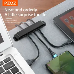 Fall Pzoz Cable Organizer Silikon USB -kabel Winder Desktop Tidy Management Clips Cable Holder For Mouse Headphone Wire Organizer