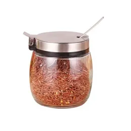 2024 Seasoning Pot Glass Bottle Condiment Storage Box Salt Pepper Sugar Flavoring Container With PP Lid Kitchen Supplies - for Kitchen