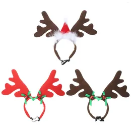 ملابس الكلاب 3 PCS Hair Clips Christmas Pet Props Hat Thore Resume Onler Onder Headdress Hoops