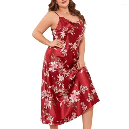 Abbigliamento per il sonno femminile da donna Nightgown Sexy Flower Stamping Stender Signora Nightdress Comodo Summer Vestidos Elegantes Para Mujeres