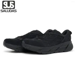 Casual Shoes SALUDAS Clifton L Suede Men Running Genuine Leather Women Sports Anti-Slip Soft Sole Outdoor Walking Sneakers