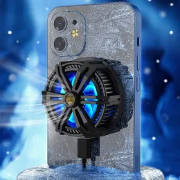 Coolers X13 Phone Cooler Radiator Magnetic Holder Wireless Charger Semiconductor Cooling Fan Game Live Bracket Rgb 7blade Fan Typec