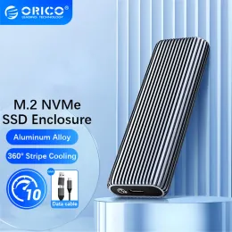 الطابعات Orico أداة حرة الألومنيوم M2 NVME SSD العلبة 10GBPS PCIE TYPE C M.2 SSD CASE NVME M KEY