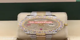 New Prong Set Diamonds Wristwatch Silver Stainless Case Bigold Strapkes Watches Diamond Face Watch Automatic Mechanical Watch2417708