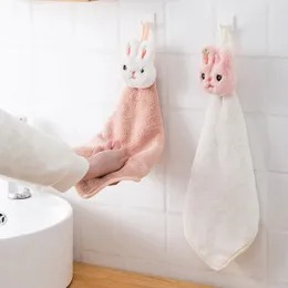 2024 Karikatür tavşan silme el havlusu yumuşak kalınlaştırıcı polar süper emici hızlı kuru çocuklar mutfak için banyo için havlu havlu süper