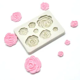 Bar Rose Silikonform Blumenkuchen Dekorieren 3D Muffin Kuchen Silikonform Backwerkzeuge für Kuchen Schokoladenküchen Backwerkzeug