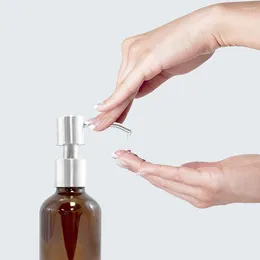 Dispensador de sabão líquido 2x 2x aço inoxidável loção para a garrafa jar tubo de alta qualidade material durável e prático