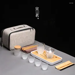 Conjuntos de teaware Conjunto de chá de viagens portátil de vidro japonês Luxo moderno casamento fofo cozinha szklanki home eg50cj