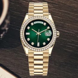 дневные часы высококачественные алмазные панели модные механические наручные часы календарь 36 41 мм 904L браслет из нержавеющей стали