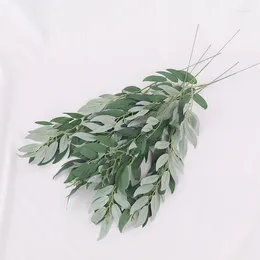 Fiori decorativi 5 pezzi di salice foglie piante artificiali ramo accessori decorazioni per la casa fila di fiori finta pianta da sposa tiro prop
