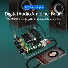 Amplificador xhm570 tpa3116d2 placa de amplificador 80w*2 som de estéreo digital Som de áudio de alta potência Controle de volume de tom de tom com estojo