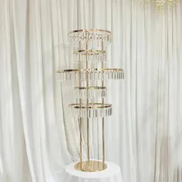 Decorazione per feste 3pcs) 120 cm di altezza) oro/frammento) di alta qualità trasparente trasparente cereali in oro fiore in oro fiore di nozze centrotavola 461