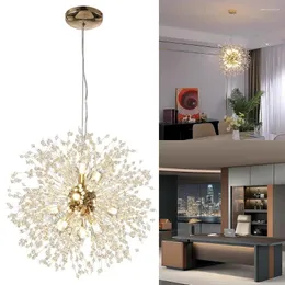 Chandeliers Modern Firework Crystal Chandelier 8 Bulbs Indoor Dandelion LED Globe Hanging Lamp Home Hang Fixture