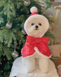Abbigliamento per cani orecchie di peluche natalizia con cappuccio con cappuccio con cappuccio da cavo arco