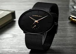 2021 Top Brand Fashion Mens Quartz Watch CRRJU Luxury Watches Men Casual Slim Mesh Steel Waterproof Sport wristwatch Relogio Mascu7333369
