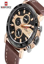Top Luxusmarke Naviforce Männer Sport Uhren MEN039S Leder Armee Military Water of Watch Man Quarzuhr Relogio Maskulino1850765