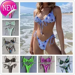 Designer Sexy Bikini SET 2024 Nuovo Fashion RuotongSept a bassa vita S triangolo femminile da bagno femminile set stampato set a due pezzi push up costumi da bagno