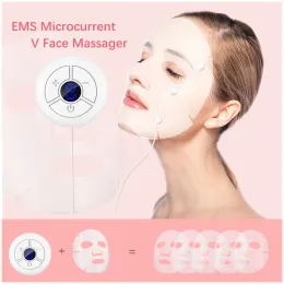 Verktyg EMS Face Mask Lifting Hine Facial Muscle Stimulator V Form Massager Blackhead Remover Freckle Whitening Skin Firming Tool