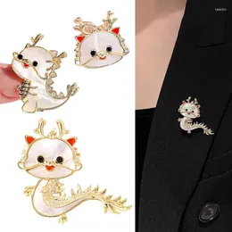 Brooches Cartoon Women Men Enamel Dragon Brooch Creative Animal Badges Unisex Suit Coat Casual Accessor Buckle Pin Party Corsage Gift