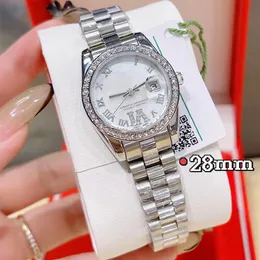 Роскошные Lady Watch Top Brand Designer Gold Diamond Bezel Watches 28 -миллиметровые наручные часы на автозаправление для женщин Рождество Рождество День матери Валентина