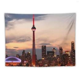 Taquestres Toronto Tourist CN Tower Tapestry decoração de quarto da sala de quarto estético