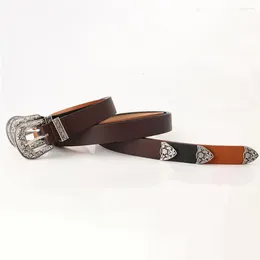 Celra Ladies Fashion Belt Filmy feminino Faux Leather Retro com comprimento ajustável Multi Hole Design Motivo para jeans