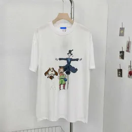 Designer's Herrkvinnor Svarkläder Set Shirt High-End Luojia Scarecrow Cartoon Printed Sleeve Summer Casual och samma topp