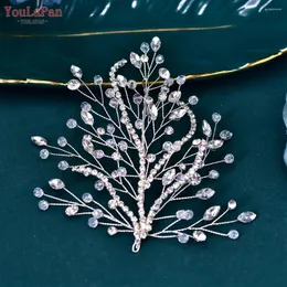 ヘッドピースYoulapan Wedding Bridal Hair Band Ladies Bridesmaid Rhinestone Headband Bride Pearl Headwear Banquet Party Ornaments HP587