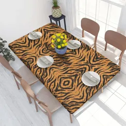 Tabela de mesa de mesa retangular à prova d'água retangular à prova de óleo tigre tira tola de mesa de mesa de 4 pés FIT Textura da pele animal