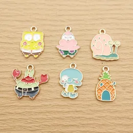 Charms 10pcs Emaille Cartoon Anime Charme für Schmuck Making Zink Legierung Gold plattiert