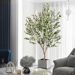 Planta artificial Olive Tree 567ft Seda Faux para decoração de escritório em casa Plástico em vasos falsos 240325