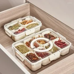 Organizador de armazenamento de cozinha vegetal dividido caixa de geladeira cebola Fruta Mantenha Spice Carne Fresh Refrigerator Food 4/8