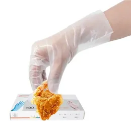 100 stycken engångshandskar av transparenta vinyl TPE-handskar latexfria för frisör rena handskar för laboratorium för laboratorie engångshandskar