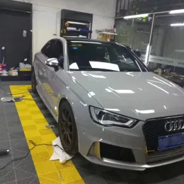 ملصقات Ultra Crystal Gloss Nardo Gray Vinyl Wrap Film Film Sticker Dark Gray Gray Wrapping Foil Roll Release 26