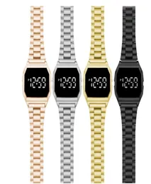 فرقة الصلب المعدنية المتفجرة LED Watch Square Trade Fashion Watch Electronic Watch Student Men039S and Women039S Touch Watch4543010