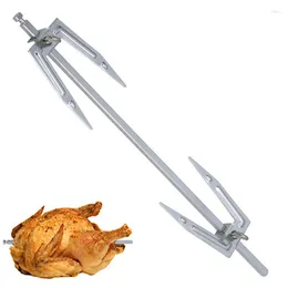 Werkzeuge Edelstahl Grillgabel -Öfen Truthahn Huhn -Röster Spucke Rotisserie Branche für BBQ Küchenofenzubehör 28 cm