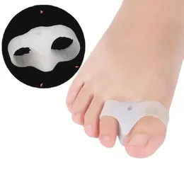 2024 2pcs = 1Pair Silikon Zwei -Loch -Zehenabscheider -Gel -Fußfinger -Beschützer Bunion Orthopädische Hallux Valgus Guard Glattung Pediküre1.Für Silikonzehenabscheider