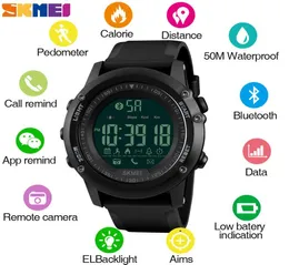 Skmei SmartWatch Hombre Mens Bluetooth Camaraコントロール腕時計男性スマートデジタルスポーツ男性時計