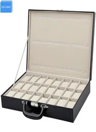 Especial para relógios ShopReTail Suit Case Jóias Relógio de armazenamento Viagem 24 Slots Caixa de exibição Caixa de jacaré Caixa de couro CA5277584