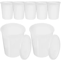 Bottiglie di stoccaggio porzione usa e getta tazze da zuppa di plastica bevande bevande bere coperchi contenitori di porridge misura