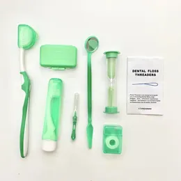 2024 8pcs/Set Oral Cleaning Care Zahnzähne Kieferorthopädie -Kits Whitening Tool Anzug Interdental Pinsel tragbar 1. Oral Care Kit Kit
