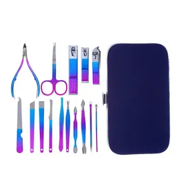 2024 Colorful Manicure Cutter and Nail Clipper Set with Household Stainless Steel Ear Spoon Pedicure Nail Scissors Tool for Nail Care and