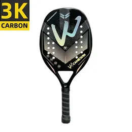 Racket Beach Tennis Camewin 3K Holographic Full Carbon Fiber Frame Feminino Masculina Kit Rude Surface Treatment Beginner 240401