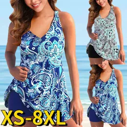 2023 Sommer Bikini Women Tankini Sexy Monokini Beachwear 3D -Print Schwimmstädte Hochtüde Zwei -Stück -Mode -Badeanzug Badeanzug 240322