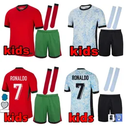 24 25 Portugalia Koszulki piłkarskie Ronaldo 2024 Home Portugal Jerseys Joao Felix Ruben Neves Diogo Portugieser Portugal Football Shirt Drużyna Zestaw dla dzieci