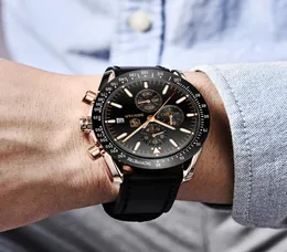 2019 Watch Mężczyzna luksusowa marka Benyar Mens Blue Watches Silikon Band Wing Watches Men039s Watch Watch Mężczyzna Relogio Masculi1978247