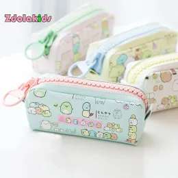 Cases Kawaii Big zipper PU Leather estuches school pencil case Stationery Storage bag pencilcase material escolar Office supply