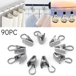 Shower Curtains 90PC Hooks With Clip Metal For Clips Curtain Panel Clamp Woodworking Vise Set