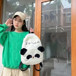 School Bags Plush Panda Backpack Adjustable Korean Style Animal Students Bag Shoulder Stuffed Cartoon Messaage Outdoor